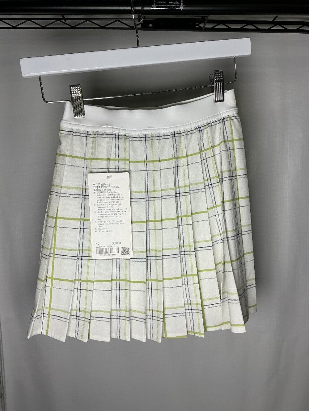 High-Rise Pleated Tennis Skirt - Match Plaid Mini White Multi